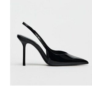 Zara Black Patent Sling Back Pumps, NWT, 7.5